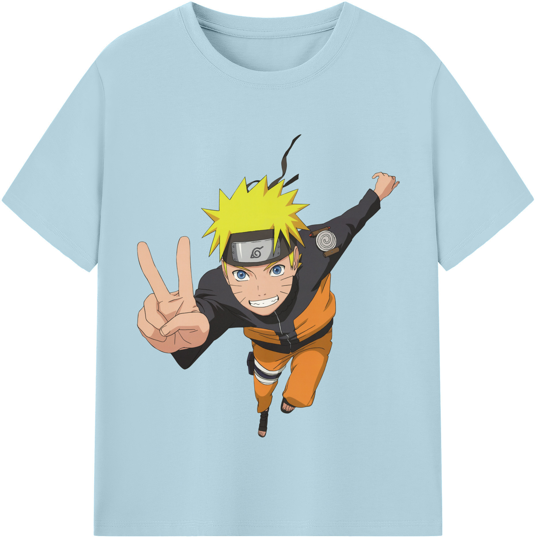 （画像用） NARUTO -ナルト- うずまき ナルト Uzumaki Naruto 綿100％半袖Tシャツ（フロントプリント）